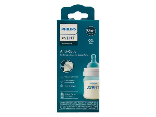 Mamadeira Anti-Colic Philips Avent Clássica 0M+ Transparente 125ml