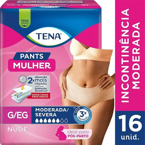Roupa Íntima Tena Pants Mulher Nude G/EG 16 Unidades