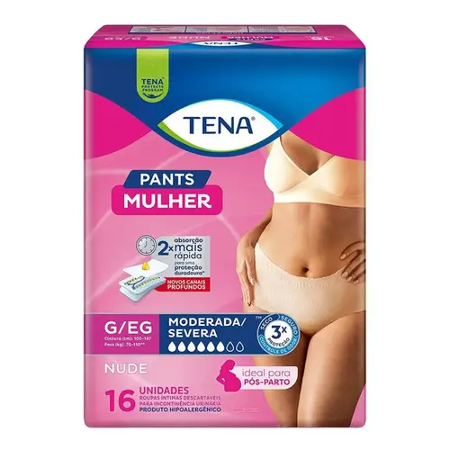 Roupa Íntima Tena Pants Mulher Nude G/EG 16 Unidades