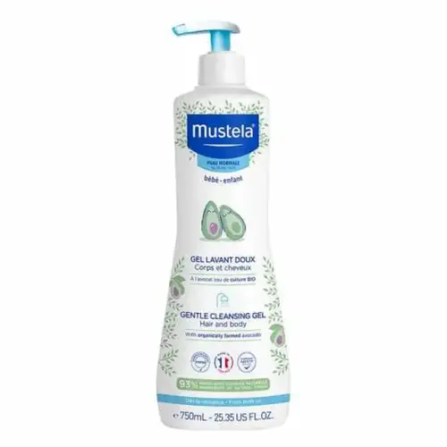 Gel de Banho Infantil Mustela Bebê Suave Corpo e Cabelo 750ml