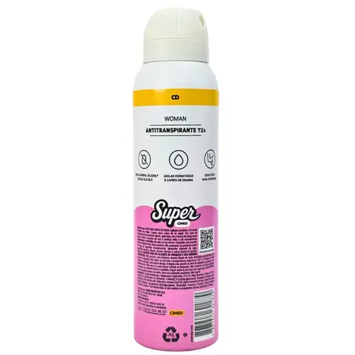 Desodorantel Feminino Super Velvet 72H Antitranspirante Aerossol 150ml