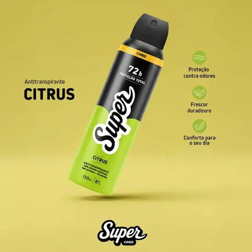 Desodorante Masculino Super Men Citrus 72H Antitranspirante Aerossol 150ml