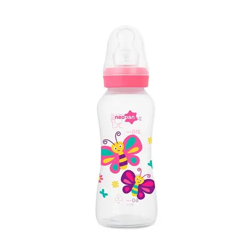 Mamadeira Neopan Rosa 6M+ Ortodôntica 250ml
