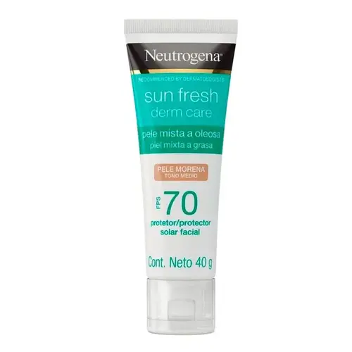 Protetor Solar Facial Neutrogena Sun Fresh Derm Care Pele Morena FPS70 40g