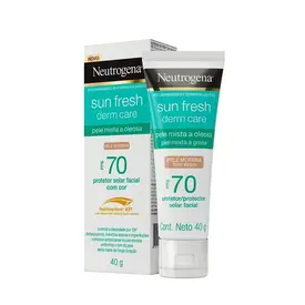 Protetor Solar Facial Neutrogena Sun Fresh Derm Care Pele Morena FPS70 40g