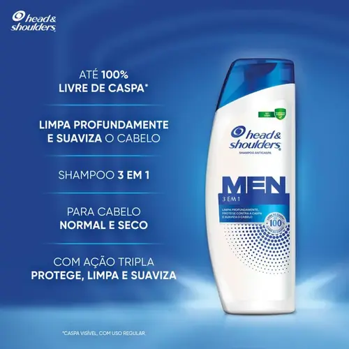 Shampoo Head & Shoulders Men Anticaspa 3 em 1 400ml