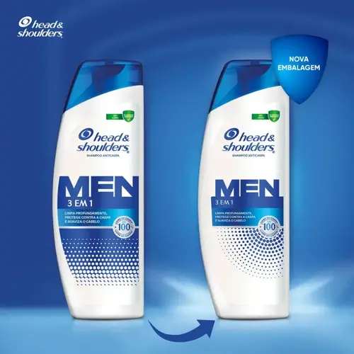 Shampoo Head & Shoulders Men Anticaspa 3 em 1 400ml