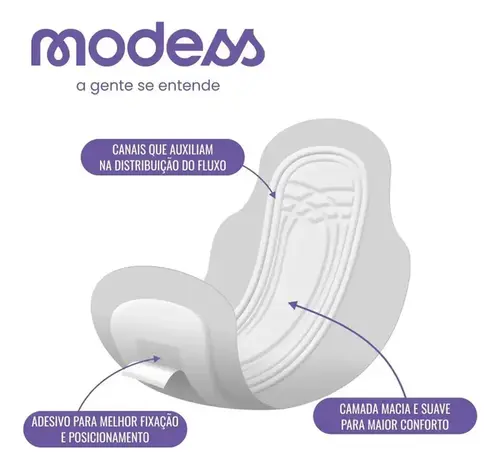 Absorvente Modess Noturno com Abas 8 Unidades