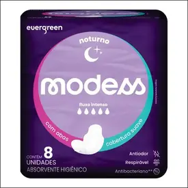 Absorvente Modess Noturno com Abas 8 Unidades