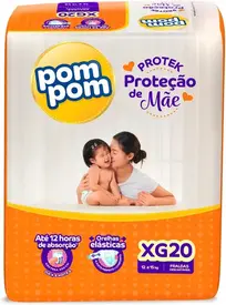 Fralda Pom Pom Protek Proteção de Mãe XG 20 Unidades
