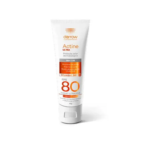 Protetor Solar Facial Darrow Actine Ultra FPS 80 Sem Cor 40g