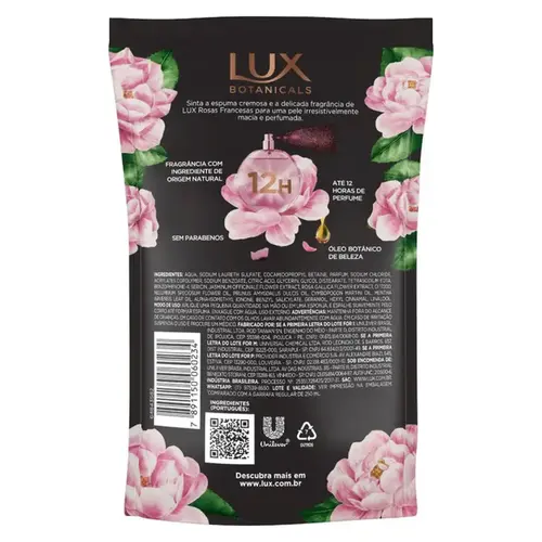 Sabonete Líquido Lux Botanicals Rosas Francesas Refil 200ml
