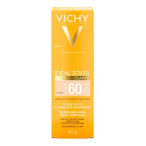 Protetor Solar Facial Vichy Idéal Soleil Clarify Cor Clara FPS60 40g