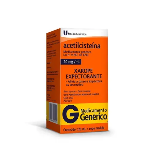 Acetilcisteína 20gm/ml Infantil 120ml - União Química - Genérico