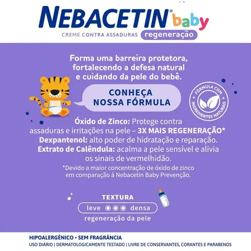 Creme Antiassaduras Nebacetin Baby Regeneração 30g