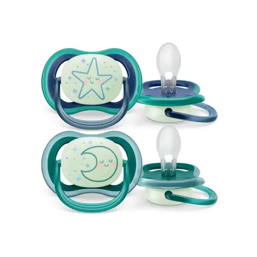 Chupeta Philips Avent Ultra Air Nigthtime +6 meses Azul e Verde 2 Unidades