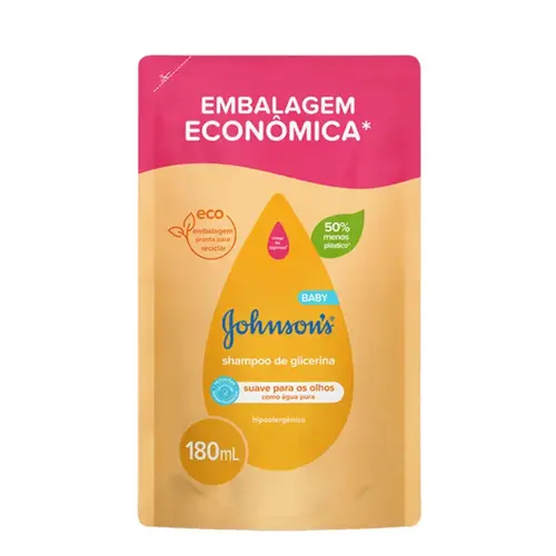Refil Shampoo Infantil Johnson's Baby Glicerina 180ml