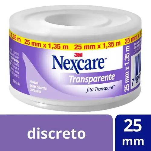 Fita Transpore Nexcare Transparente 25mm x 1,35m - 1 Unidade