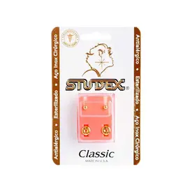 Brinco Antialérgico Studex Classic Bolinha Pequena Dourada 1 Par