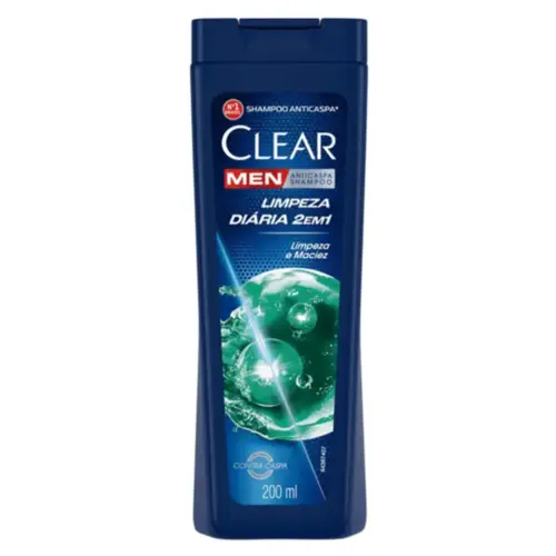 Shampoo Clear Men Anticaspa Limpeza Diária 2 em 1 200ml