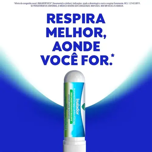 Inalador Vick - Bastão com 0,5g - Uso Tópico e Inalante