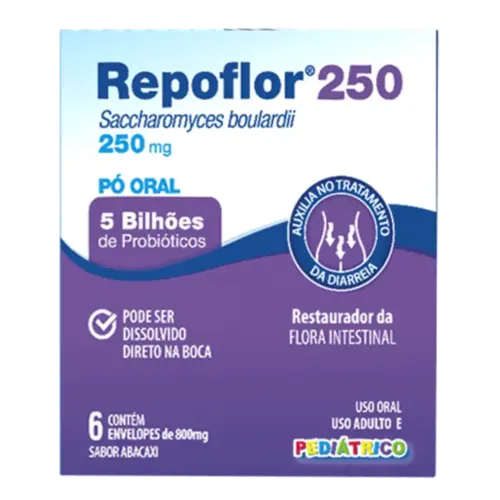 Probiótico Repoflor 250mg EMS 6 Sachês Pó Oral