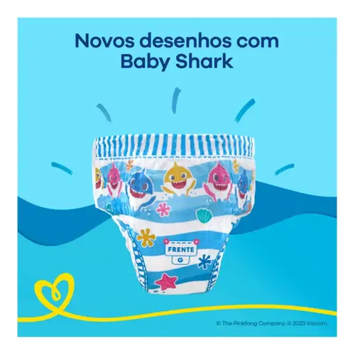 Fralda Pampers Splashers para Nadar Baby Shark M-G 11 Unidades