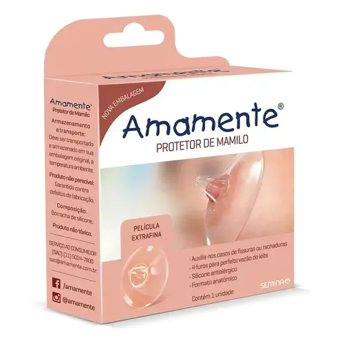 Protetor de Mamilo de Silicone Amamente - 1 Unidade