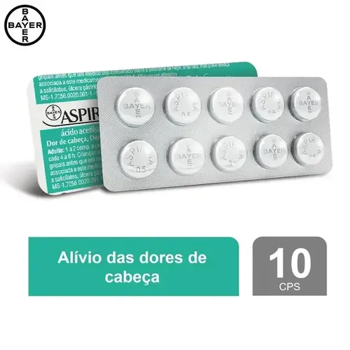 Aspirina Adulto 500mg 10 Comprimidos