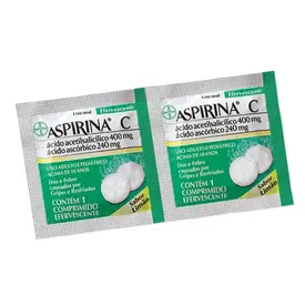 Aspirina C 400mg + 240mg - Sabor Limão - 2 Comprimidos Efervescentes