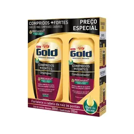 Kit Niely Gold Compridos +Fortes Shampoo 300ml + Condicionador 200ml