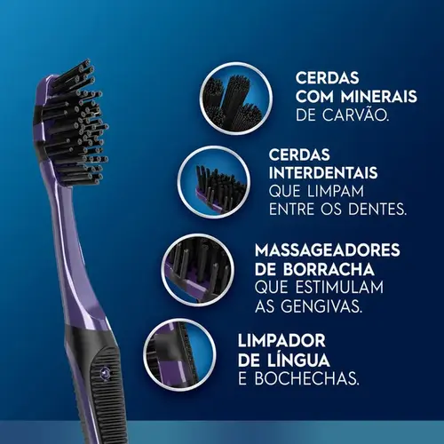 Escova de Dente Oral B Advanced 5 Ações Com Carvão Macia 2 Unidades