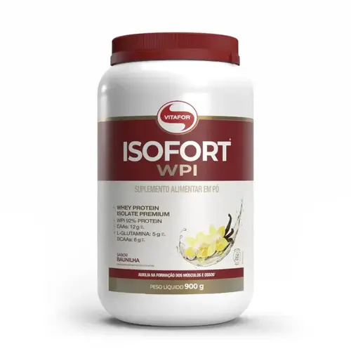 Whey Protein - Isofort Sabor Baunilha - 900g - Vitafor