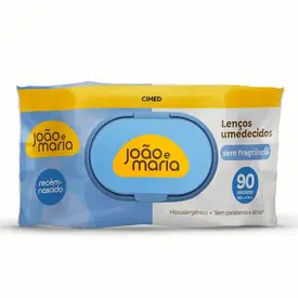 Lenço Umedecido João e Maria sem Fragrância 90 Unidades