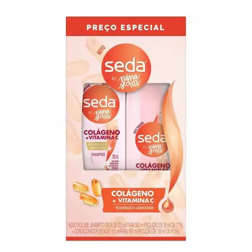 Kit Seda Colágeno + Vitamina C By Niina Secrets Shampoo 300ml + Condicionador 190ml