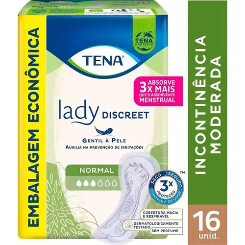 Absorvente Geriátrico Tena Lady Discreet Normal 16 Unidades