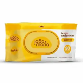 Lenço Umedecido João e Maria com Fragrância 90 Unidades