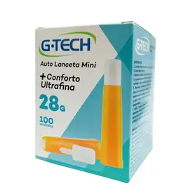 Auto Lanceta Mini G-Tech + Conforto Ultrafina 28g 100 Unidades