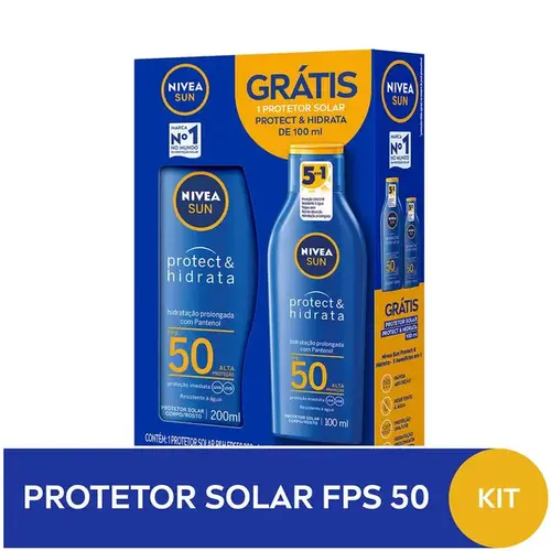 Kit Nivea Sun Protect & Hidrata Protetor Solar Corporal FPS 50 200ml + 100ml
