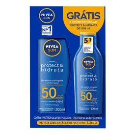 Kit Nivea Sun Protect & Hidrata Protetor Solar Corporal FPS 50 200ml + 100ml