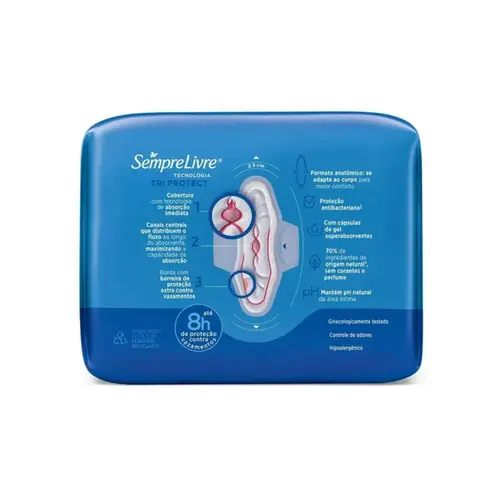 Absorvente Sempre Livre Adapt Plus Suave com Abas 16 Unidades