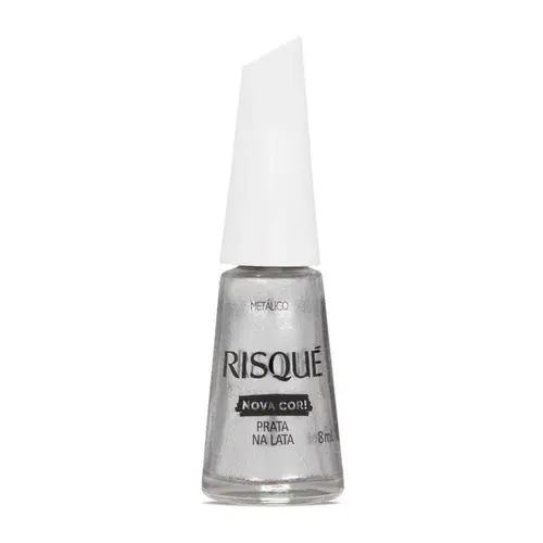Esmalte Metálico Risqué Prata na Lata 8ml