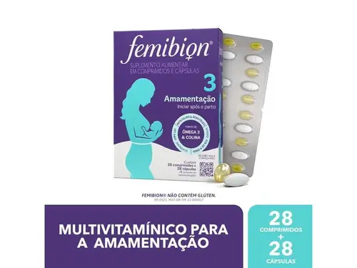Femibion 3 - Amamentação (Após o Parto) - 28 Comprimidos e 28 Cápsulas
