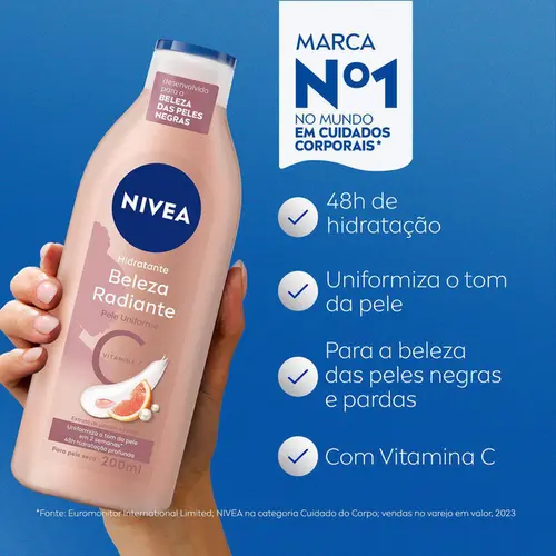 Hidratante Corporal Nivea Beleza Radiante Pele Uniforme 200ml