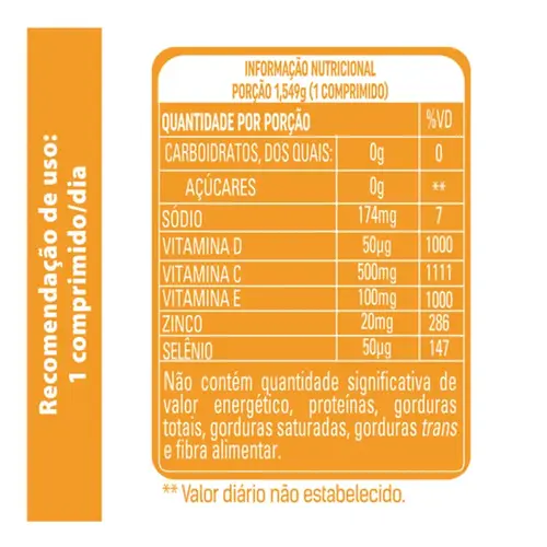 Polivitamínico Addera D3 2.000UI +Imunidade 90 Comprimidos