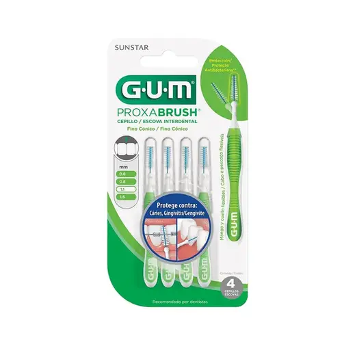 Escova InterDental Gum Proxabrush Fino Cônica 1.1mm 4 Unidades