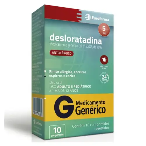 Desloratadina 5mg 10 Comprimidos - Eurofarma - Genérico