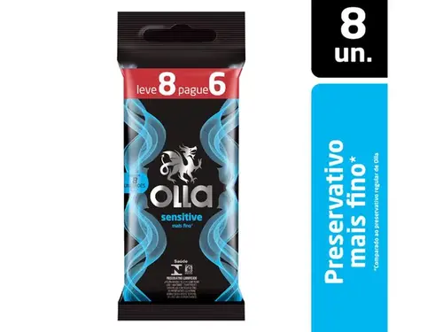 Preservativo Olla Sensitive Mais Fino 8 Unidades