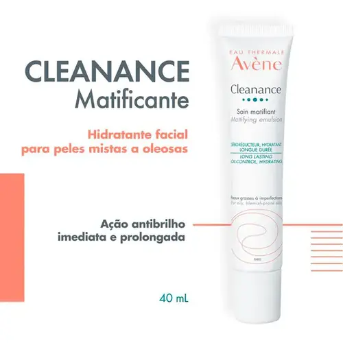 Emulsão Hidratante Facial Matificante Avène Clenance 40ml