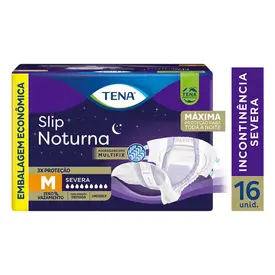 Fralda Geriatrica Tena Slip Noturna M Unissex 16 Unidades